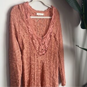 Solitaire Women's Sweater in Coral